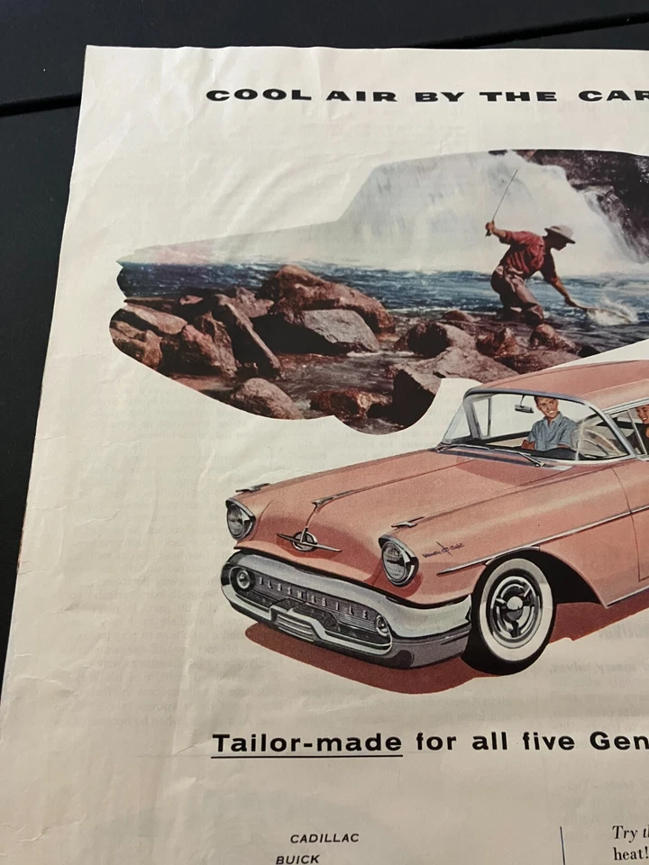 Ar condicionado Oldsmobile/Harrison rosa 1957 - Anúncio impresso vintage/arte de parede - Imagem 2 de 4