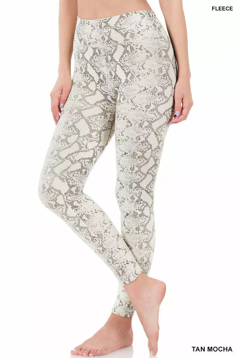 Tan top fleece leggings