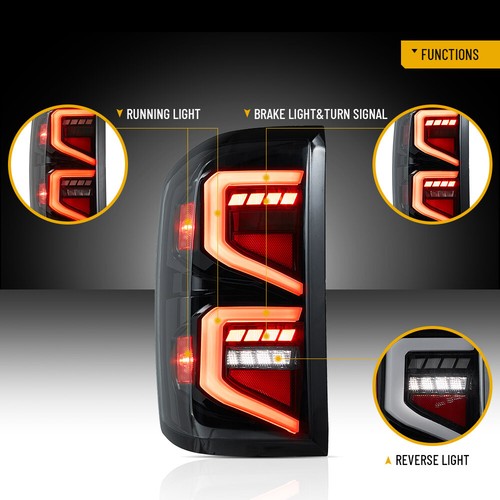 Fits Silverado1500 2500 3500 2014-2018 LED Tail Lights DRL w/Dynamic Left+Right - Picture 4 of 16