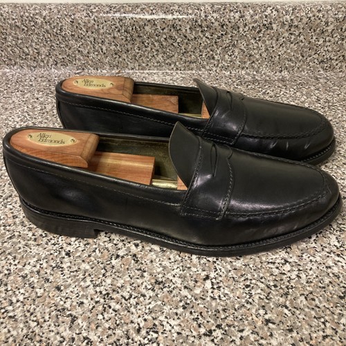 Alden x Brooks Brothers 1330 Black Shell Cordovan Half Strap Penny Loafers 10.5D - 第 5/24 張圖片