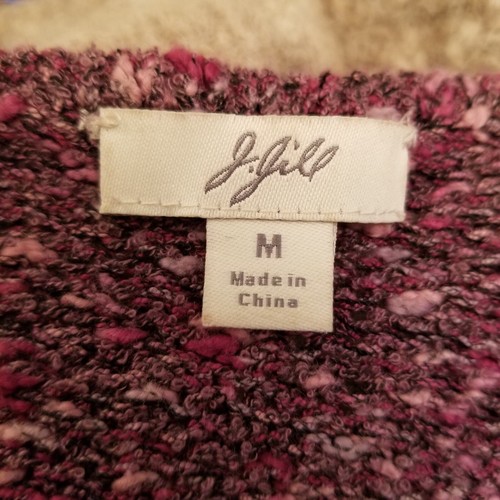 J.JILL Long Strickjacke Pullover Gr. M Staubmantel eng Zopfmuster Langarm lila Y2K - Bild 8 von 15