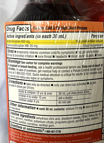 Daytime And Nighttime Cold And Flu High Blood Pressure 8oz. Each Exp. 02/26 - Picture 5 of 11