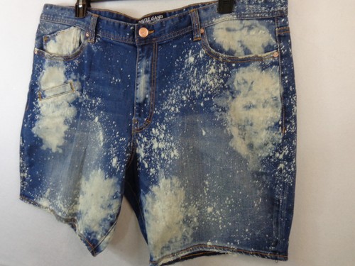 Hustle Gang Shorts Men's 42 X 9 Blue Sauer Shorts Denim Distressed New With Tags - Picture 3 of 15