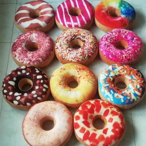 Stuffed Toy Pillow Doughnut Donut Stuffed Toys Seat Cushion Donut Plush Toy - Picture 11 of 34
