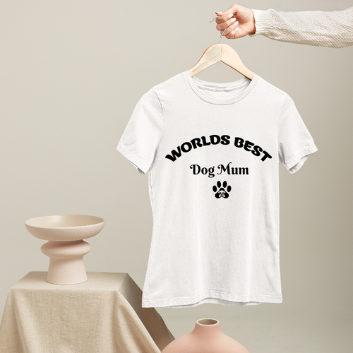World Best Dog Mum T-shirt Pets Animal Dogs Lover Paw Mothers Day Funny Novelty - Picture 10 of 20