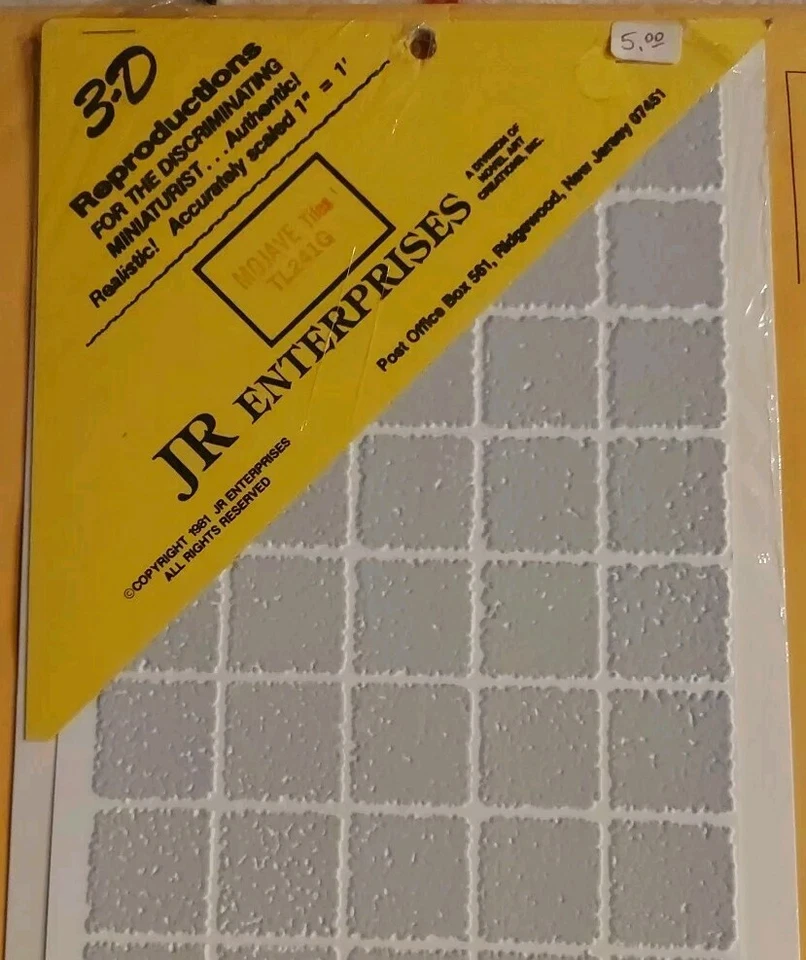 JR Enterprises Reproducciones 3D Casa de Muñecas Miniaturas Mojave Hoja de Azulejos Foto 2 de 3