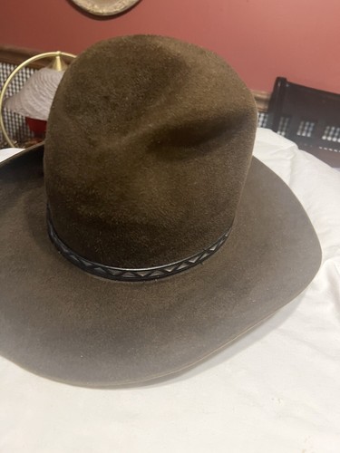 Biltmore silver buckle Canadian Kodiak Tall cowboy hat X-LG 7 5/8” Dk Brown Vtg - Picture 12 of 16