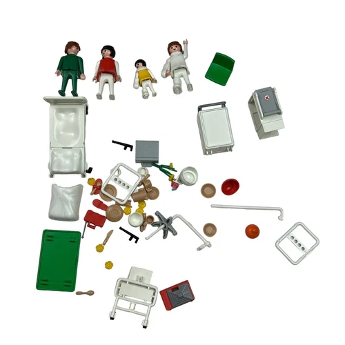 Vintage Lot Geobra Playmobil Hospital Ambulance Surgery Mixed 1974 Incomplete 