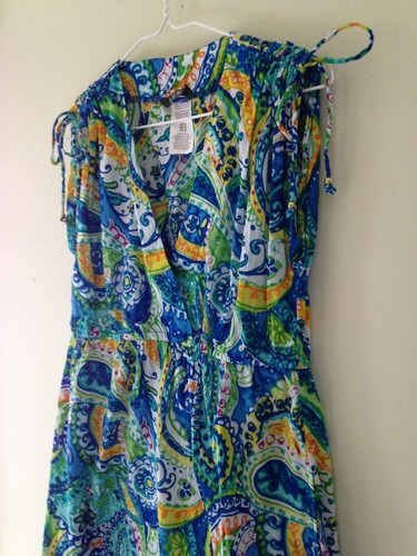 NWT LAUREN Ralph Lauren Cotton Abstract Paisley Tunic Top Swim Cover Up Dress M - Picture 3 of 6