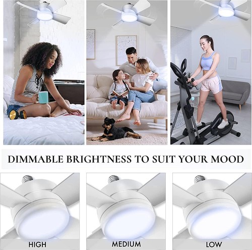 Bell + Howell Socket Fan Ceiling Light with Remote Control, 1000 Lumens Light - Picture 5 of 6