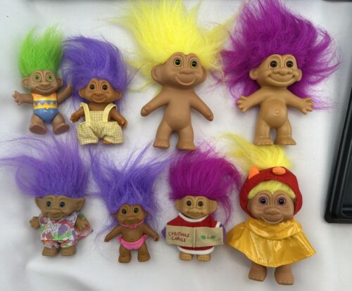 Vintage Trolls Collection in Tara Case Very Good Condition FREE SHIPPING - Picture 4 of 7