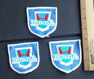 Lot-of-3-Vintage-Honda-Auto-Motorcycle-Iron-Sew-on-Patches-STK-1