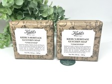 2 pcs Kiehl’s Heritage Glycerin Soap Cleanser Unscented 5oz/142g For Face & Body