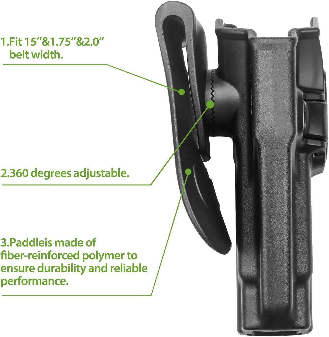 Sig P226 Holster, OWB Paddelholster Passform Sig Sauer P226 volle Größe nur 4,4 Zoll - Bild 3 von 7