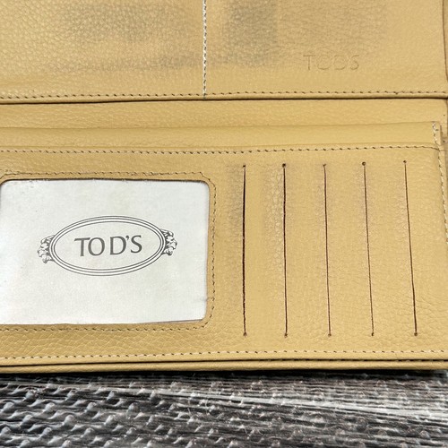 Tod's Damen-Geldbörse aus genarbtem Leder mit Dreifachfaltung und Druckknopf 7,5”x4” VINTAGE - Bild 5 von 13