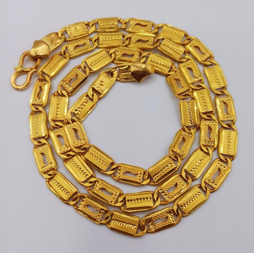 22K GOLD HANDMADE CHAIN NECKLACE STRAND 