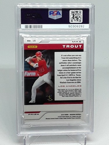 *PSA 9* Mike Trout 2019 Panini Obsidian Baseball (Chronicles) Los Angeles Angels - Imagen 3 de 4