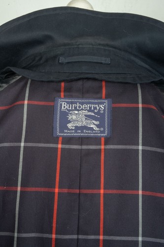 Trench uomo Burberrys con cintura doppiopetto blu navy superbo taglia 52 - Foto 9 di 12