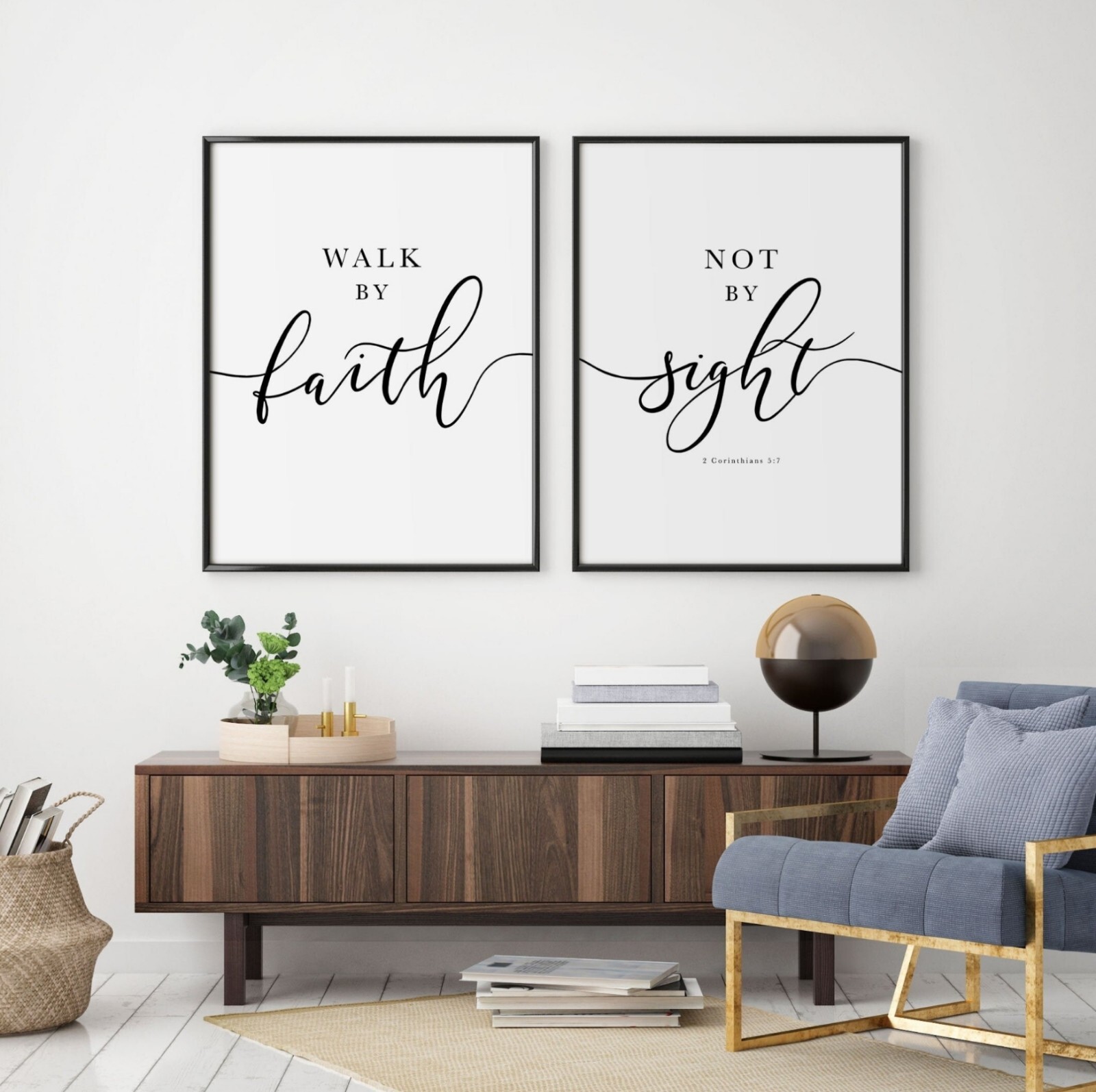 Set of 2 Walk By Faith Art Pieces Canvas wall art home decor