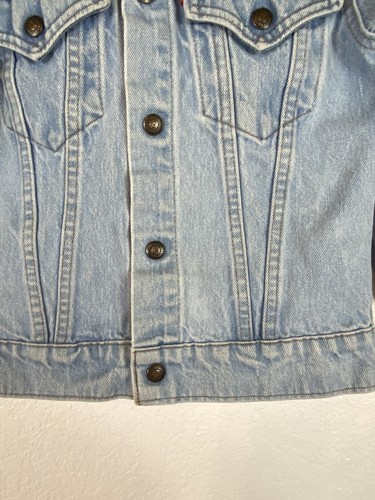 Levi’s Vintage Denim Jacket Trucker Kids Size 7/8 Light Wash Made in USA READ - Picture 4 of 9