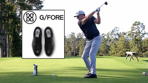 Free Shipping! G/Fore Men's Saddle Gallivanter Golf Shoes - Snow/Twilight - Picture 6 of 8
