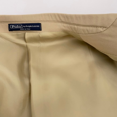 Polo Ralph Lauren Tan Beige 3 Button Wool Blazer Sport Jacket Mens 44L Italy - Picture 7 of 16