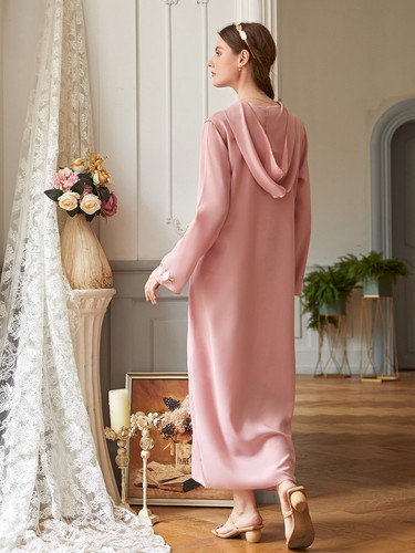 Muslim Hooded Abaya Long Maxi Dress Dubai Kaftan Embroidery Robe Women - Picture 6 of 11