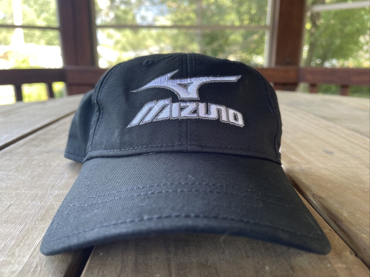 vintage Mizuno Black & White Strapback Golf Hat Adjustable