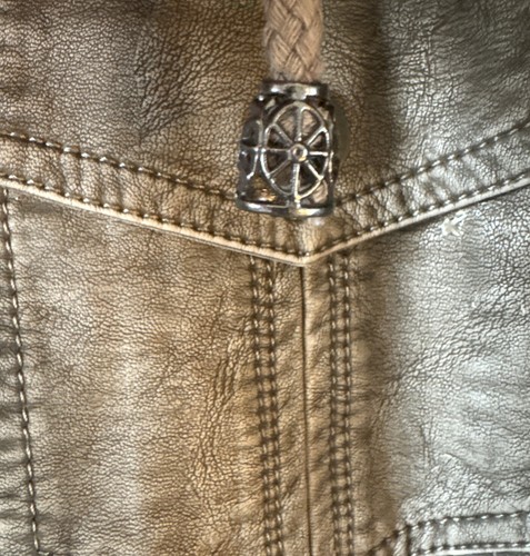 LA COALITION Faux Leather Biker Jacket Sz XLarge Grey With Hoodie - Picture 14 of 14