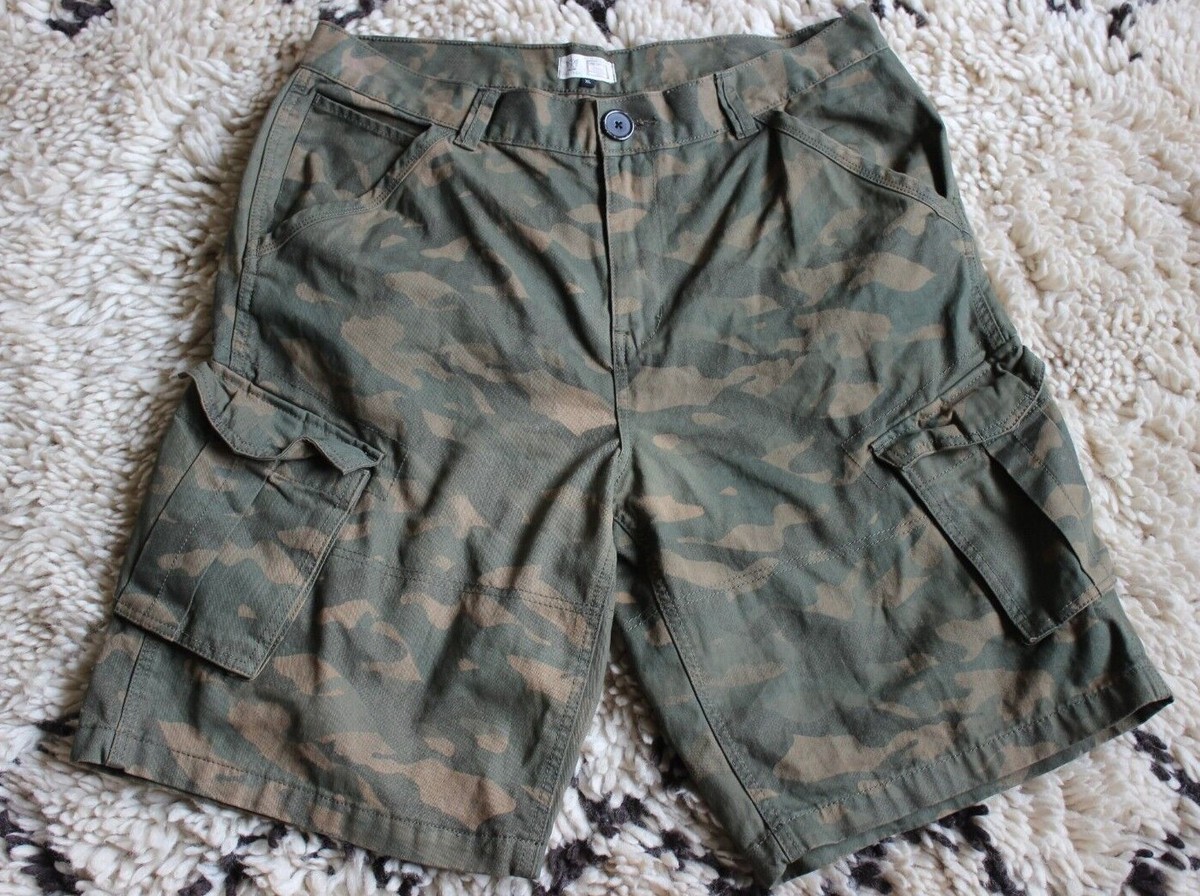Firetrap Mens Shorts Cargo Pants 100 Cotton Camo Design 7 Pockets Size XL eBay