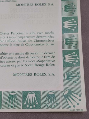 Rolex GMT Master 16753 Warranty, Seal and Big Crown Green HangTag 1988. - Picture 5 of 9