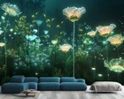 Luminous Organic Flowers Wallpaper Mural Removeable Washable Peel & Stick Art