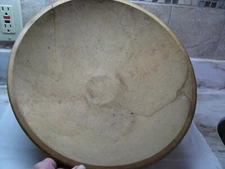 ANTIQUE PRIMITIVE WOOD BREAD/DOUGH BOWL-FRESH FROM FARM-HAS REPAIR