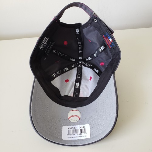 Miami Marlins Hat Cap Strap Back Gray Pink New Era 9Twenty MLB Womens - Picture 10 of 12