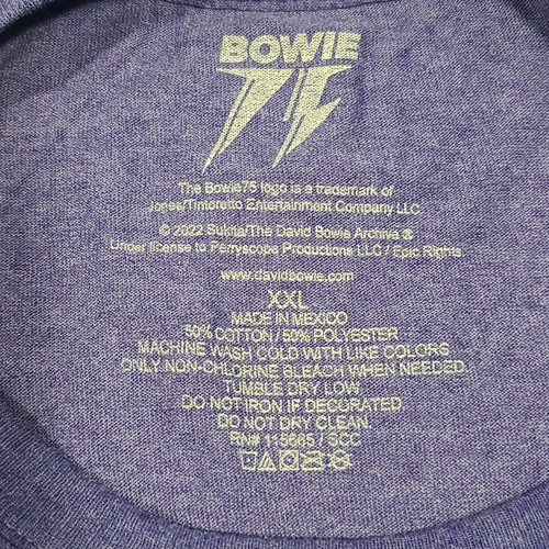 David Bowie 75 Graphic T-Shirt Purple Size XXL New - Picture 3 of 4