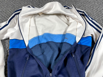 VTG 80s adidas Zip Track Jacket Adult Medium (Large Tag) White