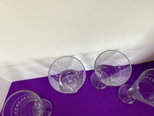 Anchor Hocking-CLEAR ETCHED LAUREL LEAF 7.5”  PILSNER GLASSES- SET OF 4: AHC55 - Picture 7 of 17