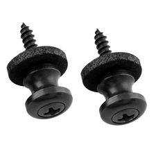 Musiclily Pro 2Pcs Black Metal Strap Buttons For Ukulele Small Size Guitar Bass