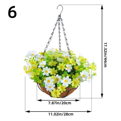 Simulation Blumen Hängekörbe Outdoor Künstlicher Blumenkorb Gartendeko - Bild 30 von 34