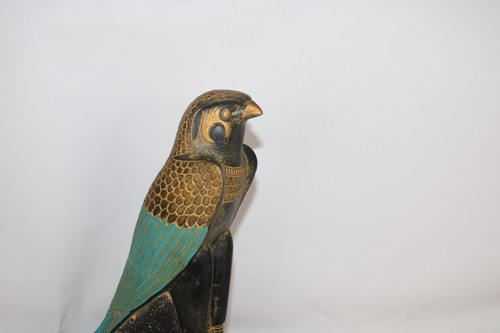 UNIQUE ANCIEN FAUCON EGYPTIEN oiseau dieu Horus statue grande pierre lourde vendu