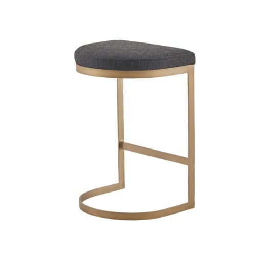 Upholstered Counter Stool Kitchen Chair,Modern Bar Height Stools Metal Backless - Picture 4 of 10