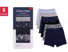 Calvin Klein Boys' Boxer Brief Underwear 6-pack Cotton Stretch Size L New