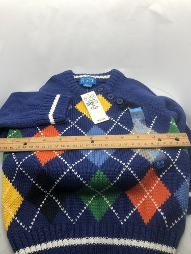 The Children’s Place Boys Sweater Knitted Size 6-9 Months Baby Infant Blue NEW - Picture 7 of 13