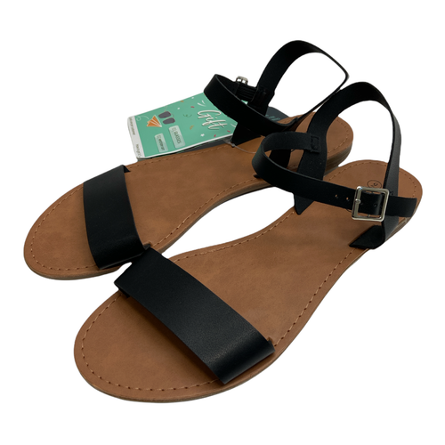 Trary Damen-Sandalen schwarz Schnürung Knöchelriemen Sommer offene Zehenpartie flach Größe 9 B63 - Bild 1 von 5