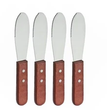 Sandwich Spreader Butter Knife Cheese Knives Stainless Steel Wide Blade 4 pack