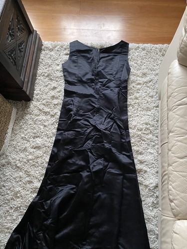 Vintage Dress Long Black Silk Full Length Sleeveless Small / Medium - Picture 10 of 10