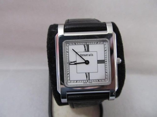 Orologio Tiffany & Co. Numeri Romani Swiss Made Cinturino Pelle Nero Originale Unisex - Foto 7 di 10