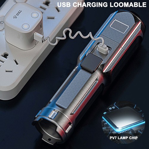 High Powered 9900000LM Super Bright LED Flashlight USB Rechargeable Torch - Picture 7 of 14