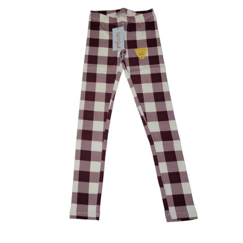 Cat & Jack Girls' Burgandy And White Plaid Leggings Size Extra Small Brand New - Picture 2 of 7
