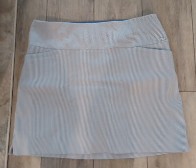 SC & Co Active Skirt Skort Golfer Ladies Womens Tummy Control Blue White Stripe